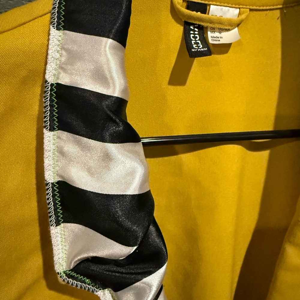 H&M Yellow Blazer with Striped Collar - Picture 2 of 5